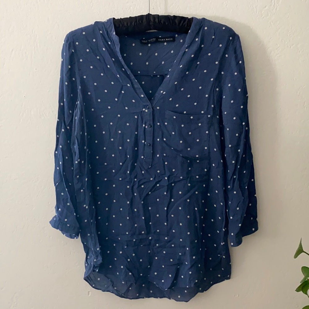 Zara polka dot blouse small